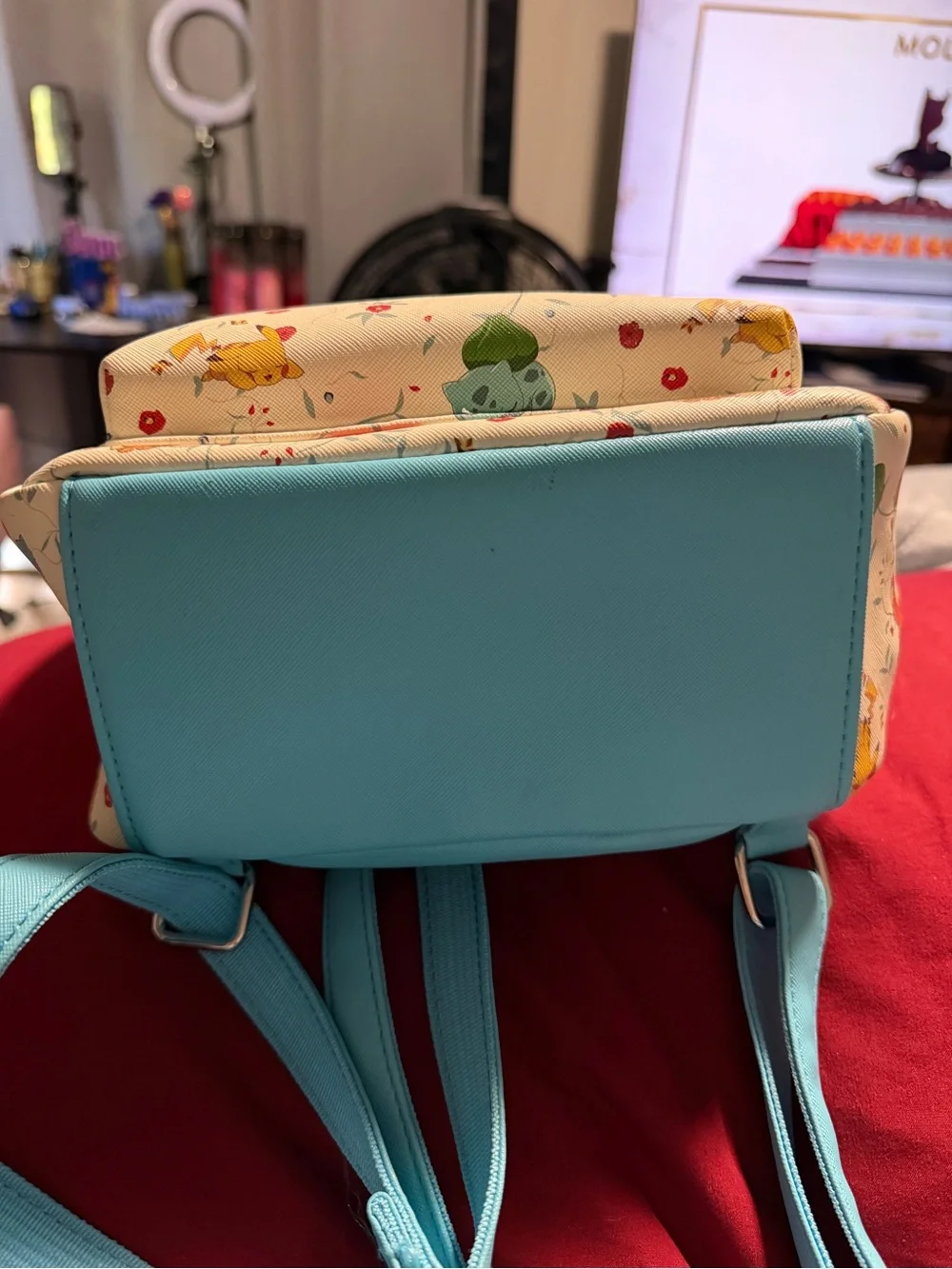 Pokémon Pattern backpack– Cream with Multi-Color Characters